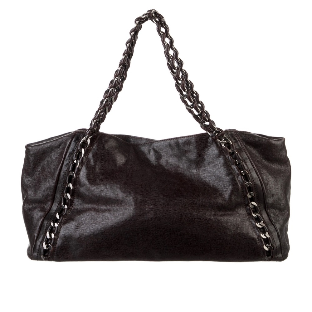 Chanel tote. Glazed Caviar East West Modern Chain Tote Brown - Picture 2 of 10